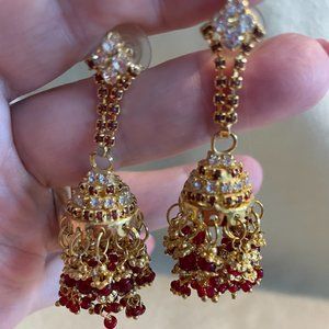 Red and Gold Earrings